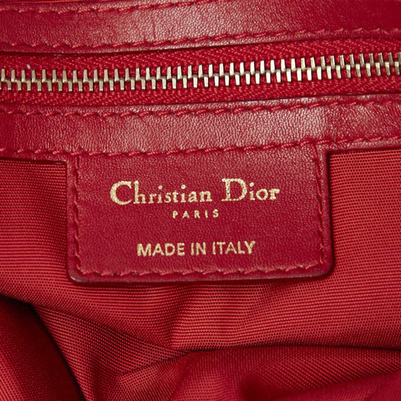 CHRISTIAN DIOR Red Leather Shoulder Bag - Picture 9 of 10